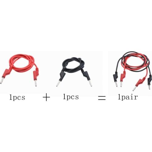 1 Pair New high Voltage Dual 4mm Banana Plug Male Jack Silicone Test Cable M/M 1M