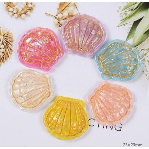 10Pcs Kawaii Resin Shell Flatback Cabochon Phone Case DIY Accessories Handmade Craft Supplies Flat back Resin Cabochons for Bows