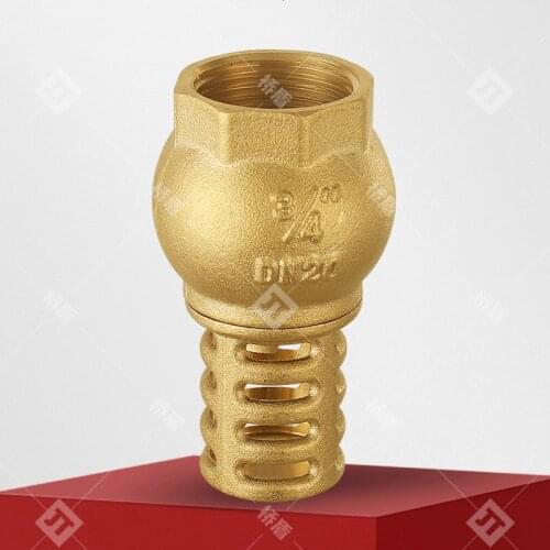 4 points 6 points brass water pump bottom valve 1 inch 2 inch vertical one-way filter check valve water pump deep well bottom