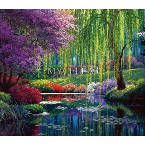 Willow Pond 5D DIY Diamond Painting Japanese Summer Lakes Mosaic landscape Diamond Embroidery Cross Stitch Wall Stickers Crafts