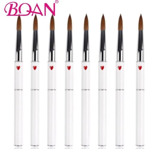 BQAN 1PC #12#18#20 #22 Kolinsky Sable Brush Acrylic Nail Art Brushes Manicure Art Tool Nail Painting Brush Tool for Professional