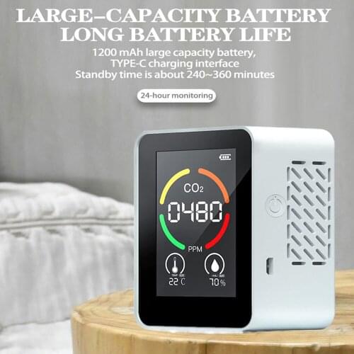 Household Infrared Dectction Air Quality Detector Multifunctional C02 Tester LCD Display with Backlight