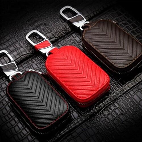 Car key wallet case Genuine Leather for Toyota Rav4 Prius Corolla Highlander Fortuner Avensis Land cruiser free shipping