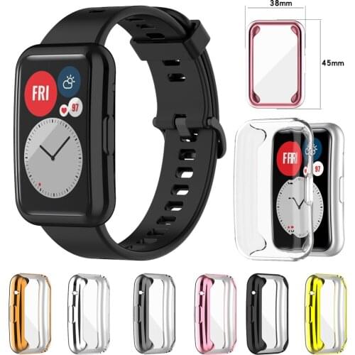 For Huawei Watch Fit Case TPU Soft Full Cover Protector Shell Frame For Huawei fit Electroplate Bumper Protective Case
