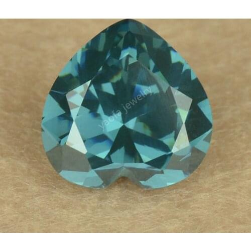 Zirconia Heart Shape Brilliant Cut 5A Alexandrite 8# Blue Green Color Change Stone Cubic Zircon CZ Beads Precious Gems For DIY