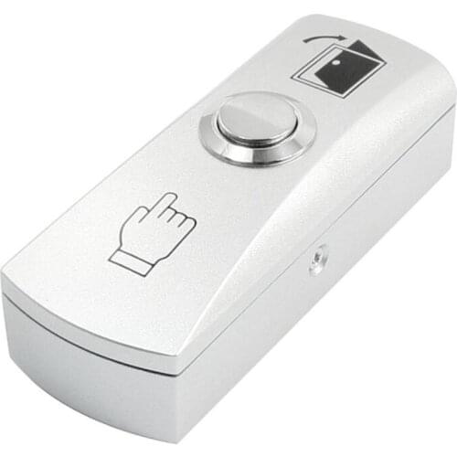 Electric Door No Output Output Momentary Round Push Button Switch Silver