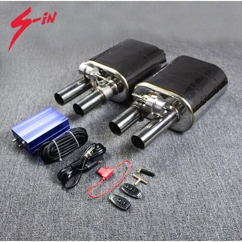 Exhaust Muffler Vacuum Valve Muffler Vacuum Pump Valve Muffler 51mm 63mm 1 Inlet 2 Outlet Stainless Steel Sounds Mufflers Rear