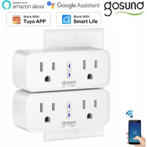 Gosund WiFi 2 In 1 Smart Plug 10A Smart Outlet Extender Dual Socket Plug Smart Life App Remote Control Support Alexa Google Home