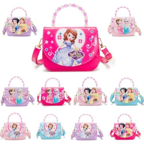 Disney Korean childrens bag girls Messenger bag fashion princess bag cartoon frozen pu baby girls handbags shoulder bag