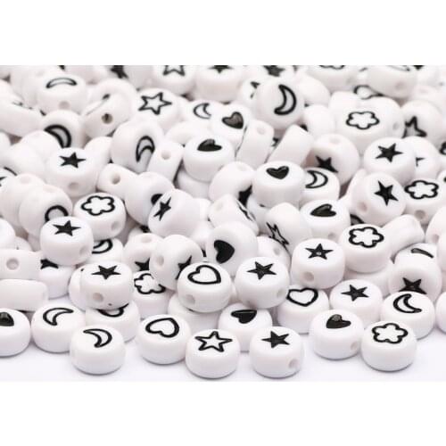 100/200/300/400/500pcs Round White Acrylic Loose Spacer Diy Beads For Jewelry Making Fashion Necklace Bracelet Accessories
