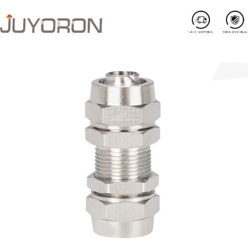 Copper Straight Bulkhead Connector 4mm 6mm 8mm 10mm 12mm OD Pipe Double Ferrule Compression Fitting
