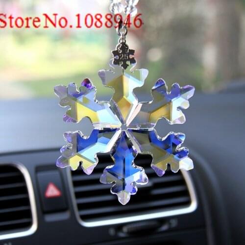 Fashion Designs Beautiful Gifts Colorful AB Crystal Pendant Snow Shape Dazzling to Friends,Lovers,Colleagues For Car Decor