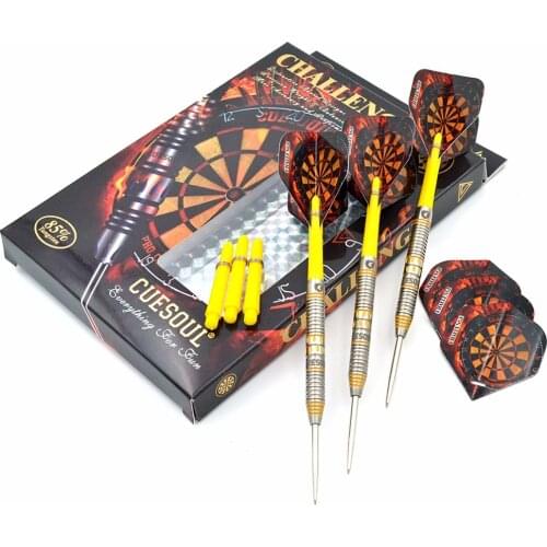 CUESOUL CHALLENGE 85% 22g/24g/26g Steel Tip Tungsten Dart Set With Yellow Dart Shaft