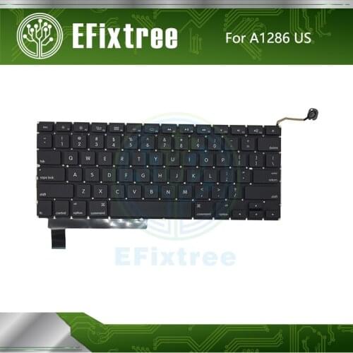 10 PCS/Lot New A1286 Keyboard US Layout For Macbook Pro 15'' A1286 English Keyboard+Backlight Backlit+Screws 2009-2012 Year