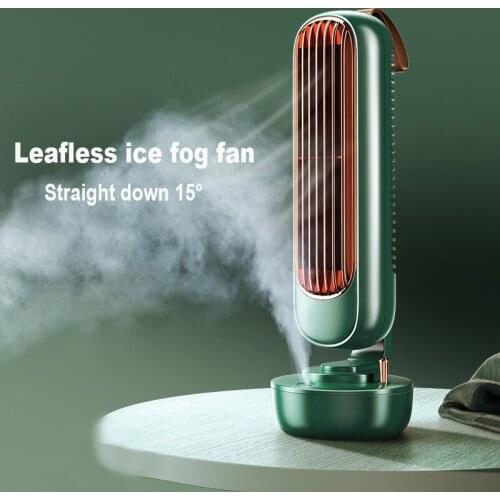 ZK30 New Air Conditioning Fan Multifunctional Desktop Silent Air Cooler Humidifier Home Office USB Leafless Cooling Fan