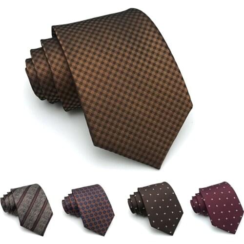 New High Quality 8CM Wide Business Tie For Men Fashion Formal Necktie Party Work Wedding Gift Box
