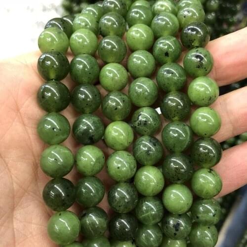 Wholesale 1string Natural Nephrite Jad e Beads 6mm 8mm 10mm 12mm For Jewelry Diy 15.5"/string