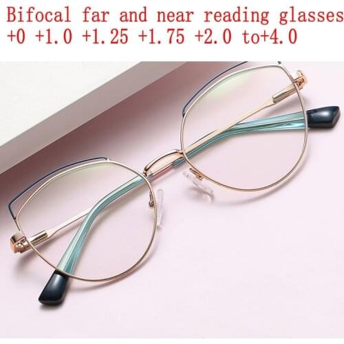 Transition Sun Photochromic Reading Glasses Women Multifocal Bifocal Magnifying Presbyopic for Ladies, magnification NX