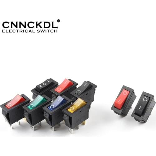 5 pcs/lot KCD3 With Light Power Switch 10A 250V AC 15A 125V AC 2/3 Pin SPDT KCD3 ON-OFF-ON 2/3 Position Boat Rocker Switch