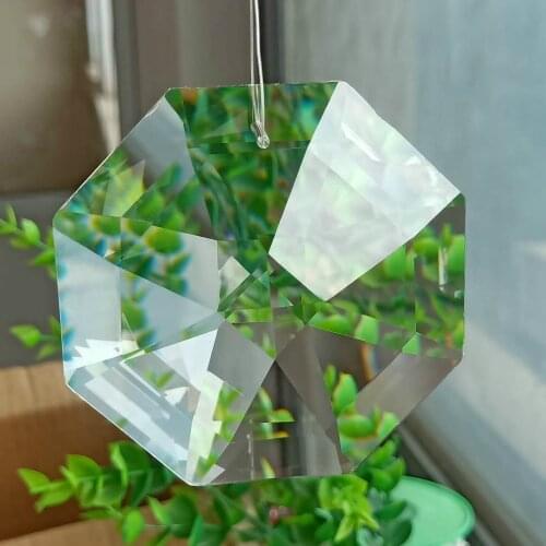 75mm Octagonal Crystal Prisms Glass Clear Chandelier Crystals Pendants Hanging Suncatcher Gift Wedding Home Decor Accessories