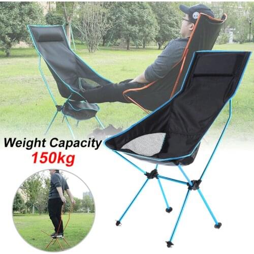 Foldable Camping Chair Portable Fishing BBQ Hiking Beach Ultra Light Chair Outdoor Moon Chair High Load 150kg Folding Chair 캠핑의자
