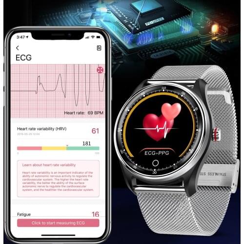 ECG watch ip68 blood pressure 1.22'' smartband smart watch waterproof heart rate sleep monitor smart wristband remote control