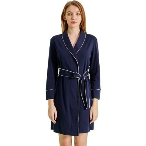 Spring / Summer 2020 Pajamas Womens Cotton Nightgown Feminine Upscale Hotel Bathrobes NW26