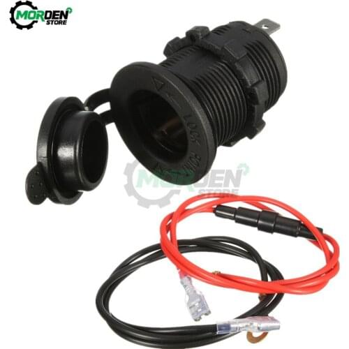 12V-24V Waterproof Car Cigarette Lighter Socket Auto Boat Motorcycle Tractor Power Outlet Socket Receptacle with 60cm Cable