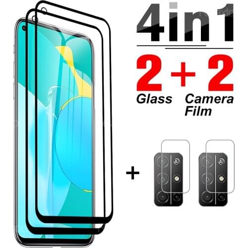 4-in-1 Cover Tempered Glass For Honor 10 10i Screen Protector For Honor 20 Pro 30 30s Global Version Phone Camera Protector Lens