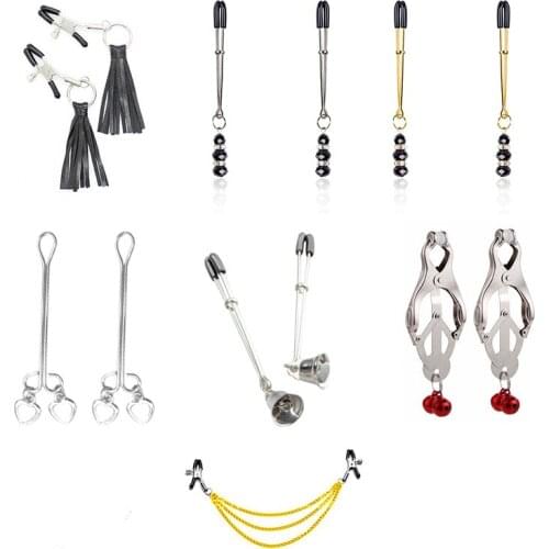 6 Styles Nipple Clamps Flirting Teasing Clit Clamps Breast Clips Stimulation Sex Toys for Couples Adult Games Exotic Accessories