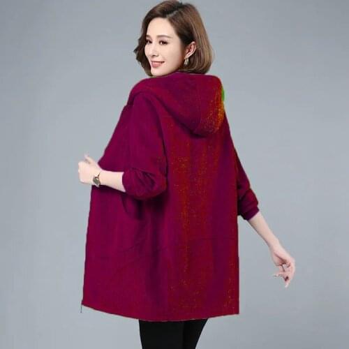 Female Corduroy Jacket Mid-length 2021 Female Spring New Large Size Loose Middle-Aged Mother All-match Windbreaker Women Commute