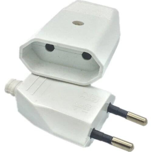 1PCS EU Power Adapter Rewireable Plug Adapter 4.0mm Male Electric Outlets Extension Cord Schuko France Germany Connector Plug
