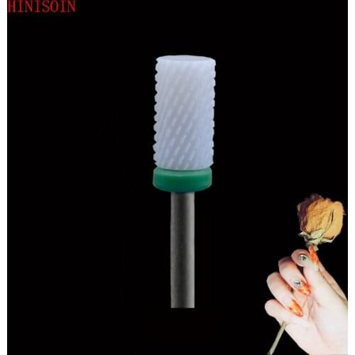 10pcs White Ceramic Nail Drill Bit - Small Barrel Bit