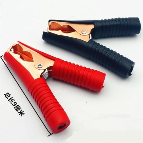 2PCS 1 Red 1 Black Crocodile clip jacket Battery wire clip power test clip The car caught fire 100A CZYC