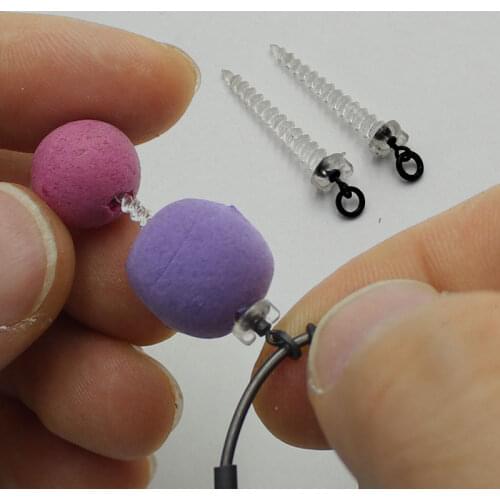 20PCS Carp Fishing 360 ° Bait Screw For Carp Fishing Rigs Accessories Mirco Rig Ring Carp Boilies Stop Fishing Terminal Tackle