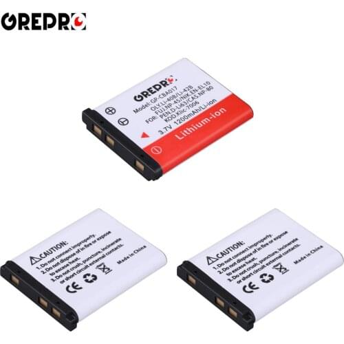 3Pcs 1200mAh Li-40B Li-42B EN-EL10 Li 40B Li 42B Battery for FUJ.NP-45, NIK.EN EL10, PEN.D-Li63, CAS.NP-80, KLic-7006 Battery