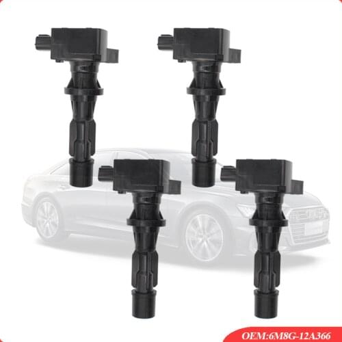 4Pcs Car Ignition Coil 6M8G-12A366 For Mazda 3 6 MX5 CX7 Tribute For Ford Escape 2006-2013 High Quality Ignition Coil Parts