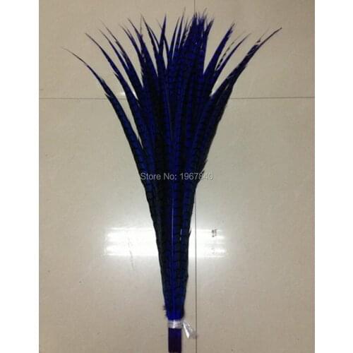 50 pcs sapphire color pheasant tail feather 70-80 CM 28-32 inch lateral tail markings Wittenbuik chicken feathers