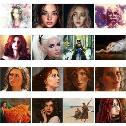 5D Diy Diamond Painting Embroidery Nordic Girl Art Portrait Full Drill Square Round Rhinestone Cross Stitch Mosaic Home Decor