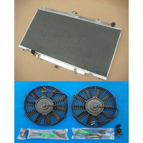 3 ROW Alloy Aluminum Radiator + 2*Fans For NISSAN PATROL Y61 GU 2.8 / 3.0 TD 1997-2001 1998 1999 2000 AT/MT