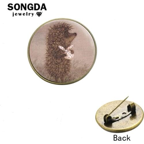 SONGDA Hedgehog In The Fog Collar Pins Handmade Time Gem Cute Animal Badge Hat Backpack Fashion Decorative Jewelry Gift for Kids