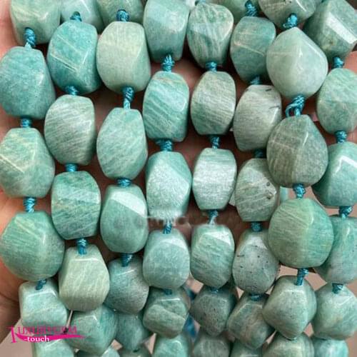 Natural Amazonite TianHe Stone Spacer Loose Beads High Quality 15x20mm Smooth Twisted Shape DIY Gem Jewelry Making a3726