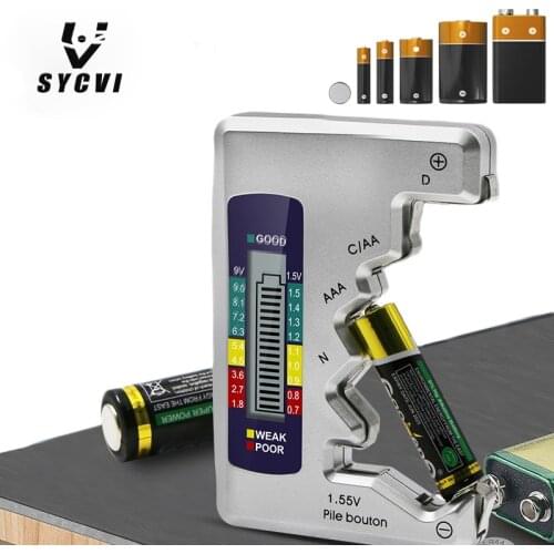 Digital Battery Tester LCD Display C D N AA AAA 9V 1.5V Button Cell Battery Capacity Check Detector Capacitance Diagnostic Tool