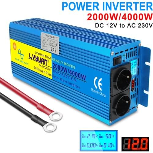 4000W outing/Home Digital Display PURE SINE WAVE POWER INVERTER DC 12V/24V To AC 110V/220V CAMPING BOAT Converter power Inverter