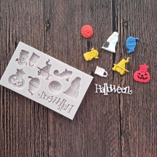 Halloween Themed Pumpkin Molds Fondant Cake Decor Tools Silicone Molds Sugarcraft Chocolate Baking Tools For Cakes Gumpaste Form