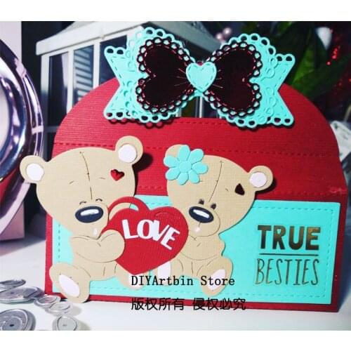 Valentine Bear Metal Cutting Dies Craft Stencil Paper Card Decor Die Cuts Stencil Embossing DIY Scrapbooking Dies 2019 New