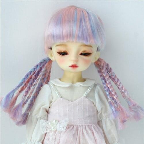 Doll Wigs JD599 6-7inch 16-18CM Multiple Braids 1/6 BJD Hair Synthetic Mohair YOSD Doll Accessories