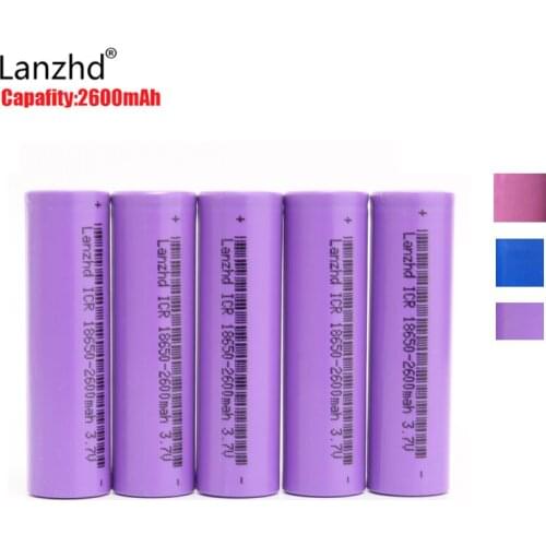 5PCS 18650 rechargeable Battery 2600MAH Capacity 3.7v rechargable Li-ion Battery 18650 Batteries for flashlights