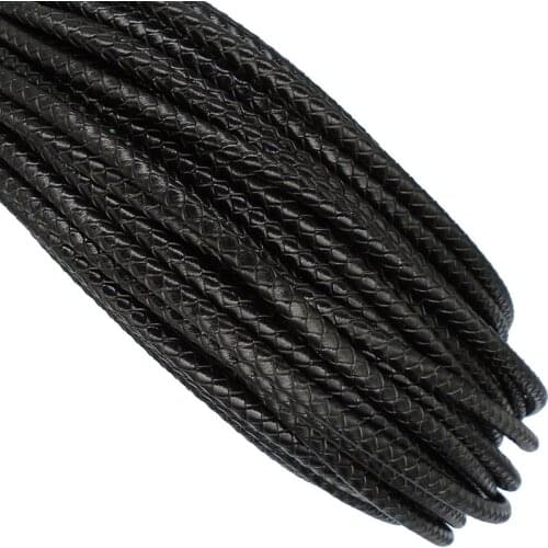 3/5/6/8mm 1Meters Braided Real Leather Cord Woven Rope Genuine Leather Crafts Beading Accessories Lace Jewelry Making