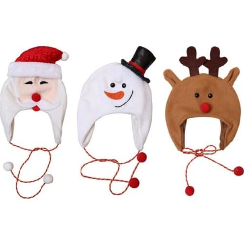 Plush Red and White Santa Claus Caps Santas Hat for Christmas Party Costume new